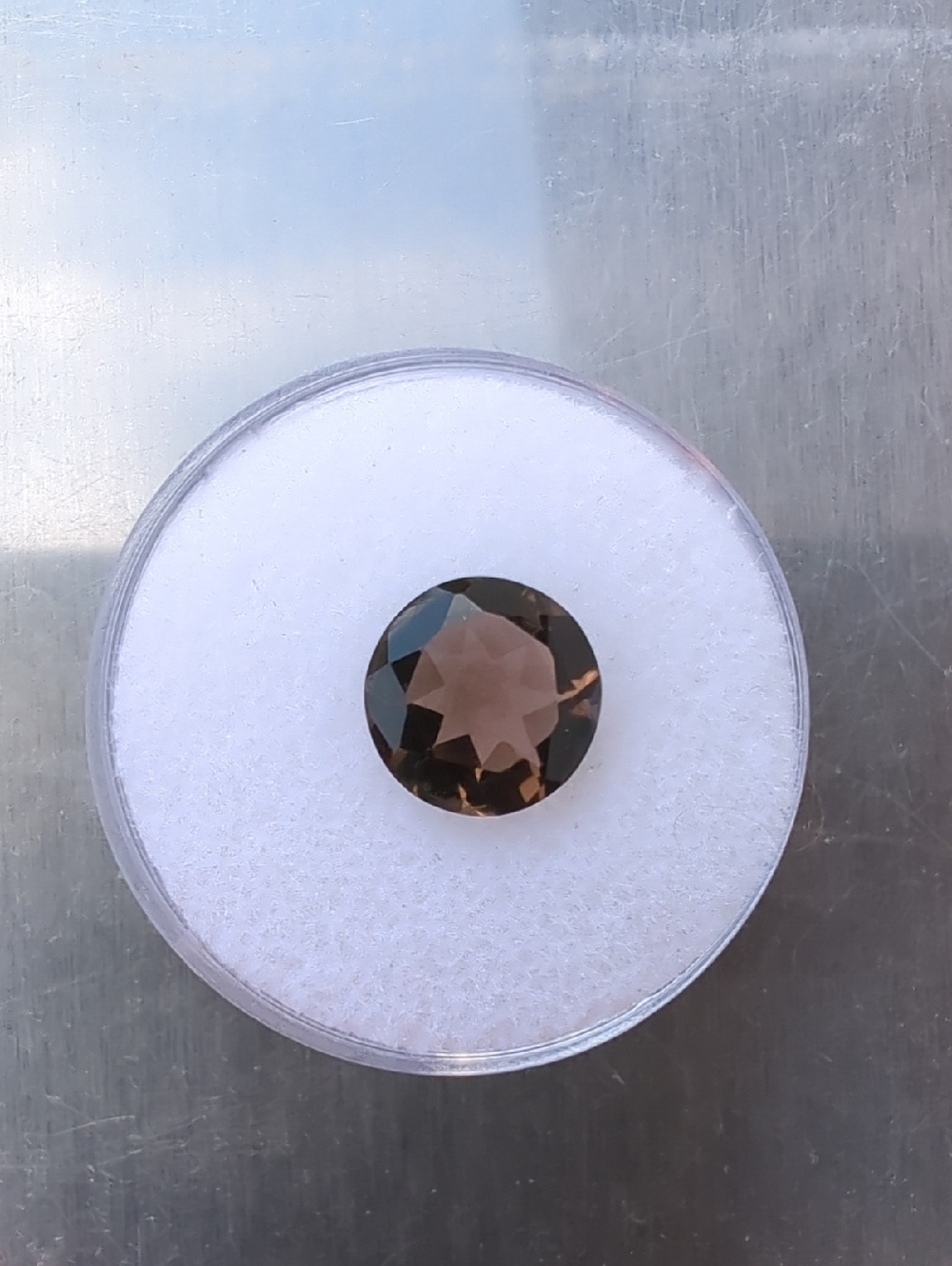Round Faceted Smoky Quartz 2.17 Carat Loose Gemstone